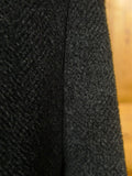 26/0052 vintage 1950s extra heavy crombie textured wool grey overcoat w/ gauntlet cuff 39-40