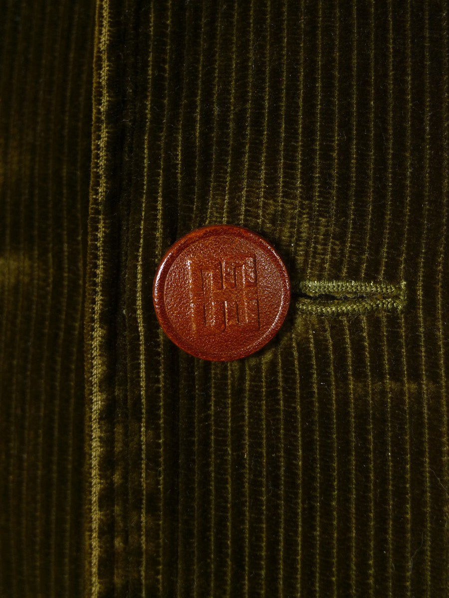 26/0065 near immaculate invertere for daks green corduroy shooting style jacket field coat 43 short