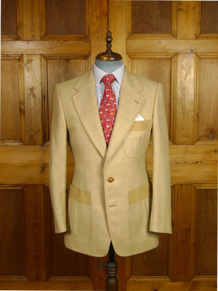 26/0060 near immaculate vintage bladen patch pocket tweed sports jacket blazer w/ suede trims 39 regular