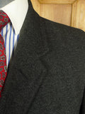 26/0076 nr immaculate vintage crombie charcoal grey herringbone wool overcoat w/ gauntlet cuff 46