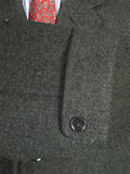 26/0076 nr immaculate vintage crombie charcoal grey herringbone wool overcoat w/ gauntlet cuff 46