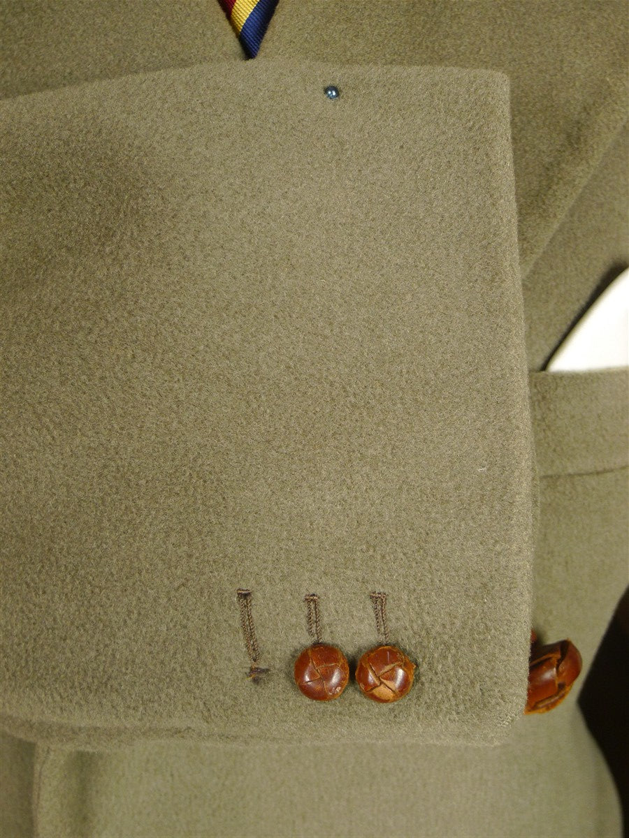 26/0073 extra-heavyweight 1950s vintage british warm overcoat w/ original leather buttons 39 short