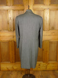 26/0075 immaculate vintage graham browne city of london bespoke grey herringbone wool overcoat w/ burgundy lining 41
