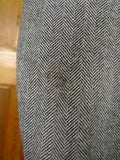 26/0070 near immaculate vintage british grey herringbone wool chesterfield coat overcoat 40-41