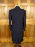 26/0072 wonderful genuine 1950s vintage extra-heavyweight navy blue wool twill d/b king coat overcoat 40-41 long