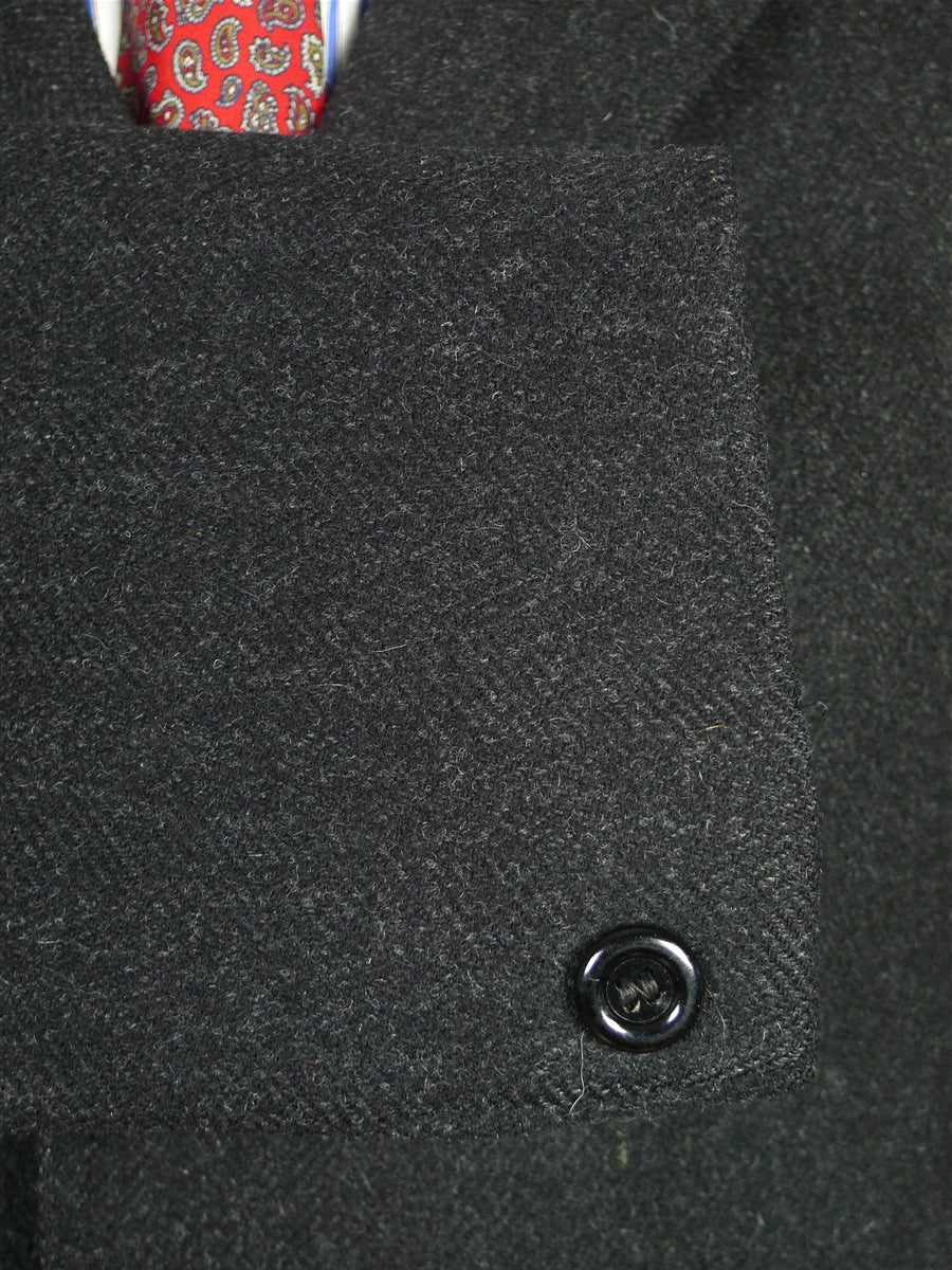 26/0078 immaculate heavyweight charcoal grey herringbone west of england wool overcoat 41-42