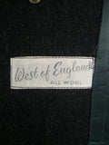 26/0078 immaculate heavyweight charcoal grey herringbone west of england wool overcoat 41-42