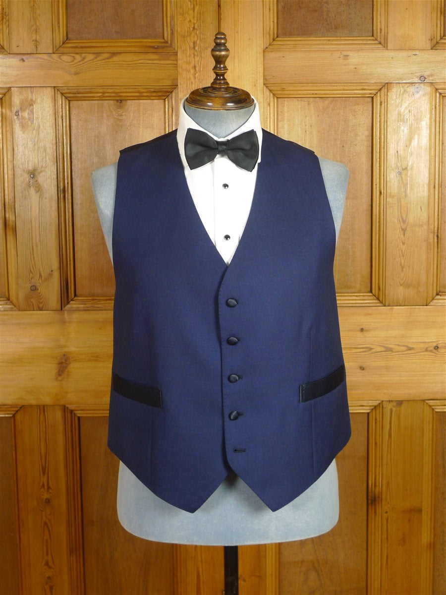 26/0104 immaculate italian bespoke blue wool & cashmere 3-piece evening dinner suit 42 short to regular