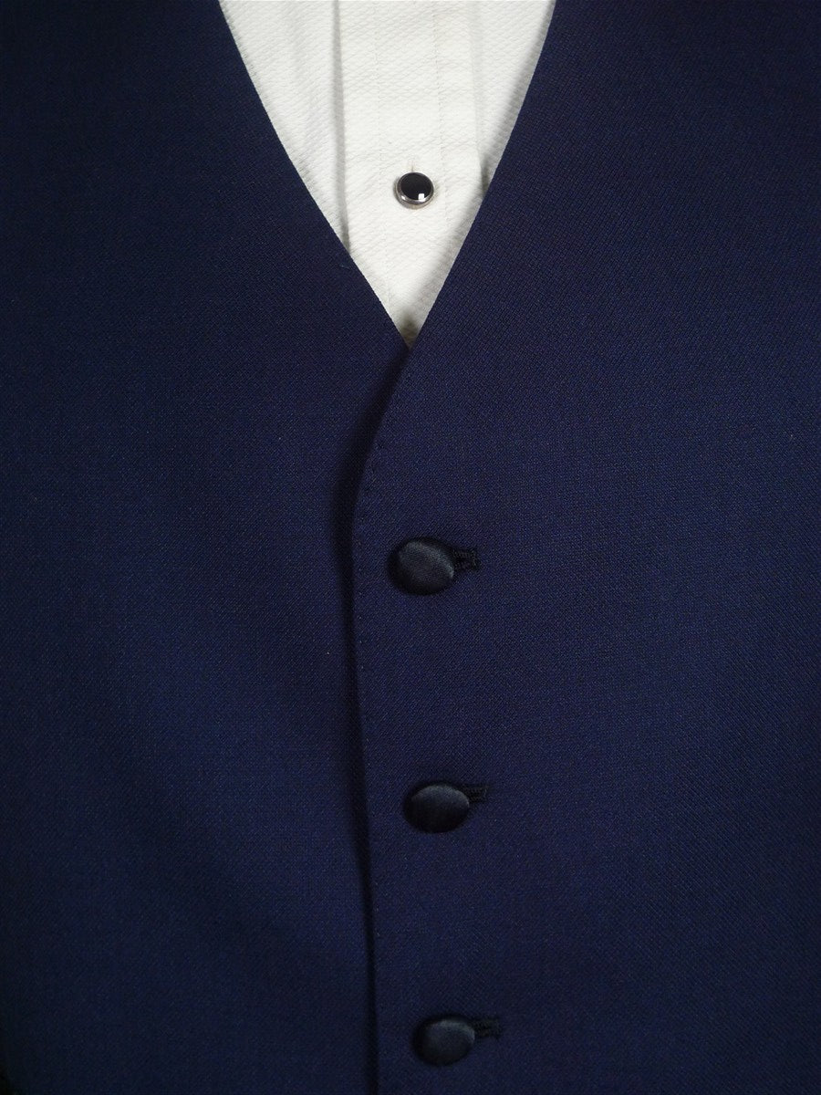 26/0104 immaculate italian bespoke blue wool & cashmere 3-piece evening dinner suit 42 short to regular