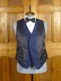 26/0104 immaculate italian bespoke blue wool & cashmere 3-piece evening dinner suit 42 short to regular