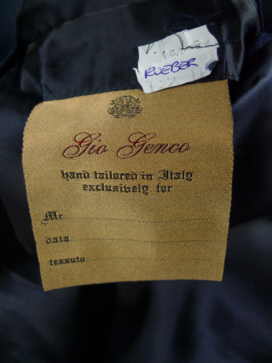 26/0104 immaculate italian bespoke blue wool & cashmere 3-piece evening dinner suit 42 short to regular