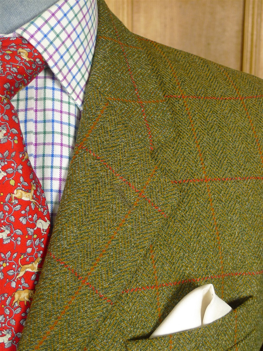 26/0082 crombie green wp check tweed sports jacket 38-39 regular