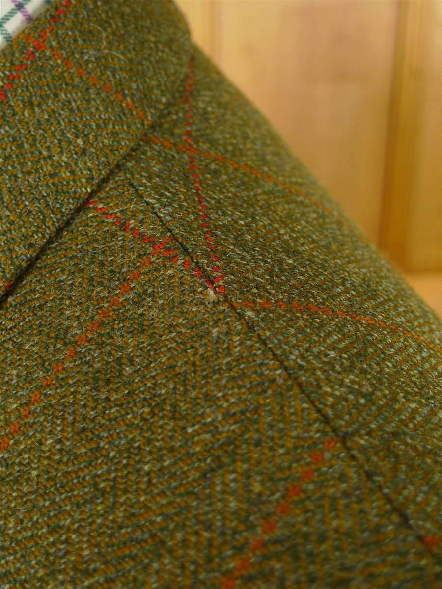 26/0082 crombie green wp check tweed sports jacket 38-39 regular