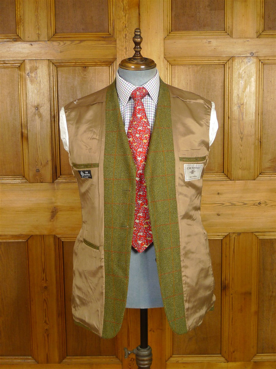 26/0082 crombie green wp check tweed sports jacket 38-39 regular