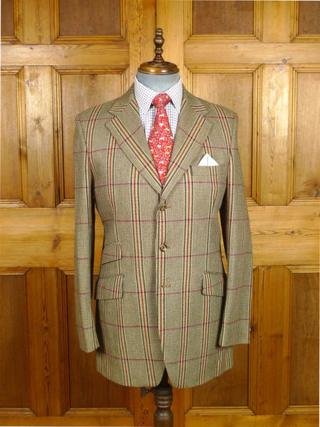 26/0089 superb vintage haggart of aberfeldy gun check tweed sports jacket 39 long