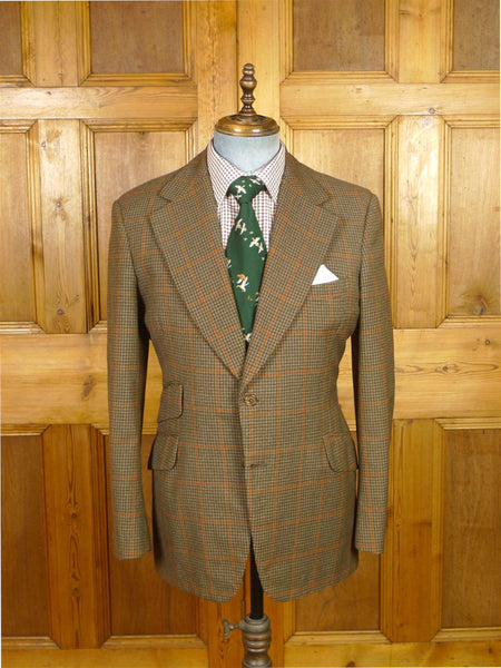 26/0087 heavyweight vintage british worsted tweed gun check sports jacket blazer 40 regular
