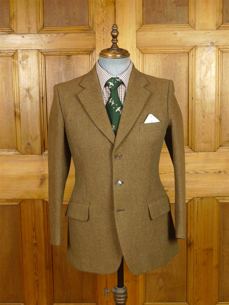26/0088 immaculate vintage heavyweight brown irish cheviot tweed jacket 38-39 short to regular