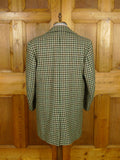 26/0091 fabulous 1960s vintage crombie wool large houndstooth check tweed coat overcoat 42-44