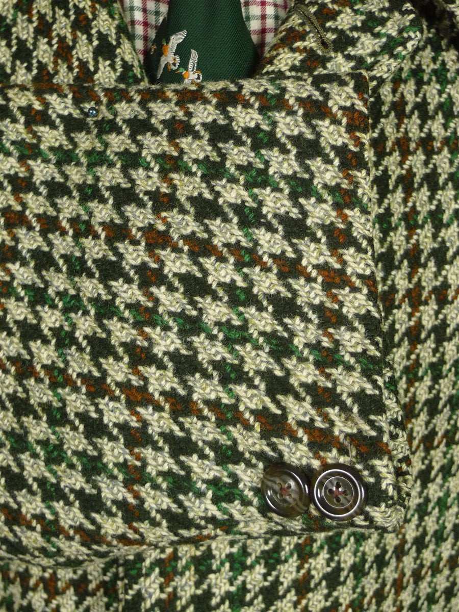 26/0091 fabulous 1960s vintage crombie wool large houndstooth check tweed coat overcoat 42-44