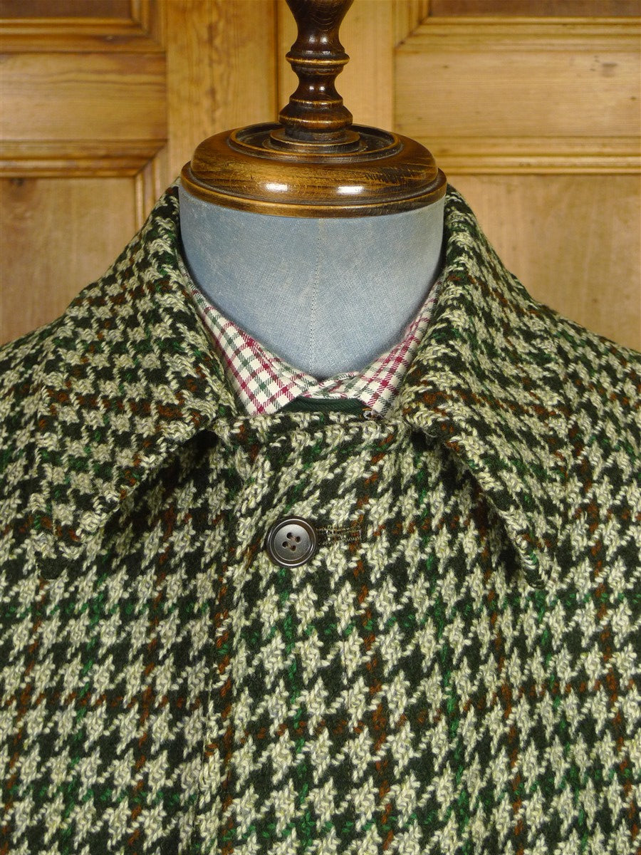 26/0091 fabulous 1960s vintage crombie wool large houndstooth check tweed coat overcoat 42-44