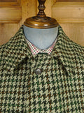 26/0091 fabulous 1960s vintage crombie wool large houndstooth check tweed coat overcoat 42-44