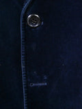 26/0083 vintage 1970s st michael black & gold lapel blue velvet evening jacket 40 regular