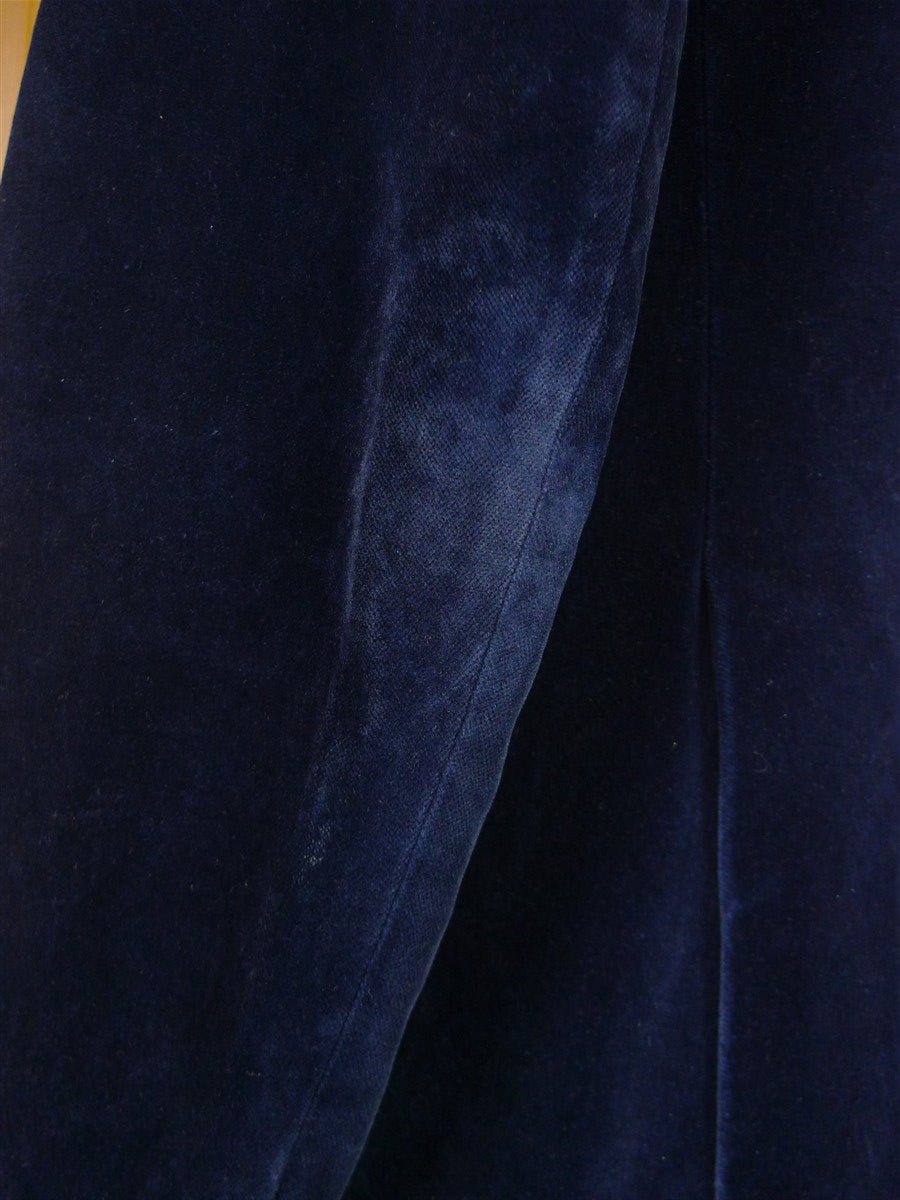26/0083 vintage 1970s st michael black & gold lapel blue velvet evening jacket 40 regular