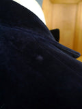 26/0083 vintage 1970s st michael black & gold lapel blue velvet evening jacket 40 regular