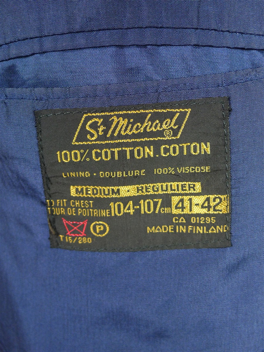 26/0083 vintage 1970s st michael black & gold lapel blue velvet evening jacket 40 regular