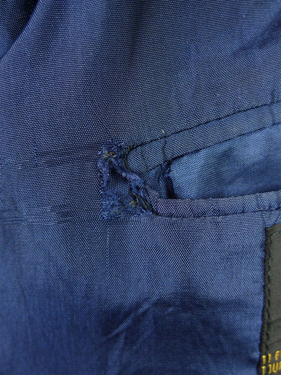 26/0083 vintage 1970s st michael black & gold lapel blue velvet evening jacket 40 regular