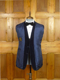 26/0083 vintage 1970s st michael black & gold lapel blue velvet evening jacket 40 regular