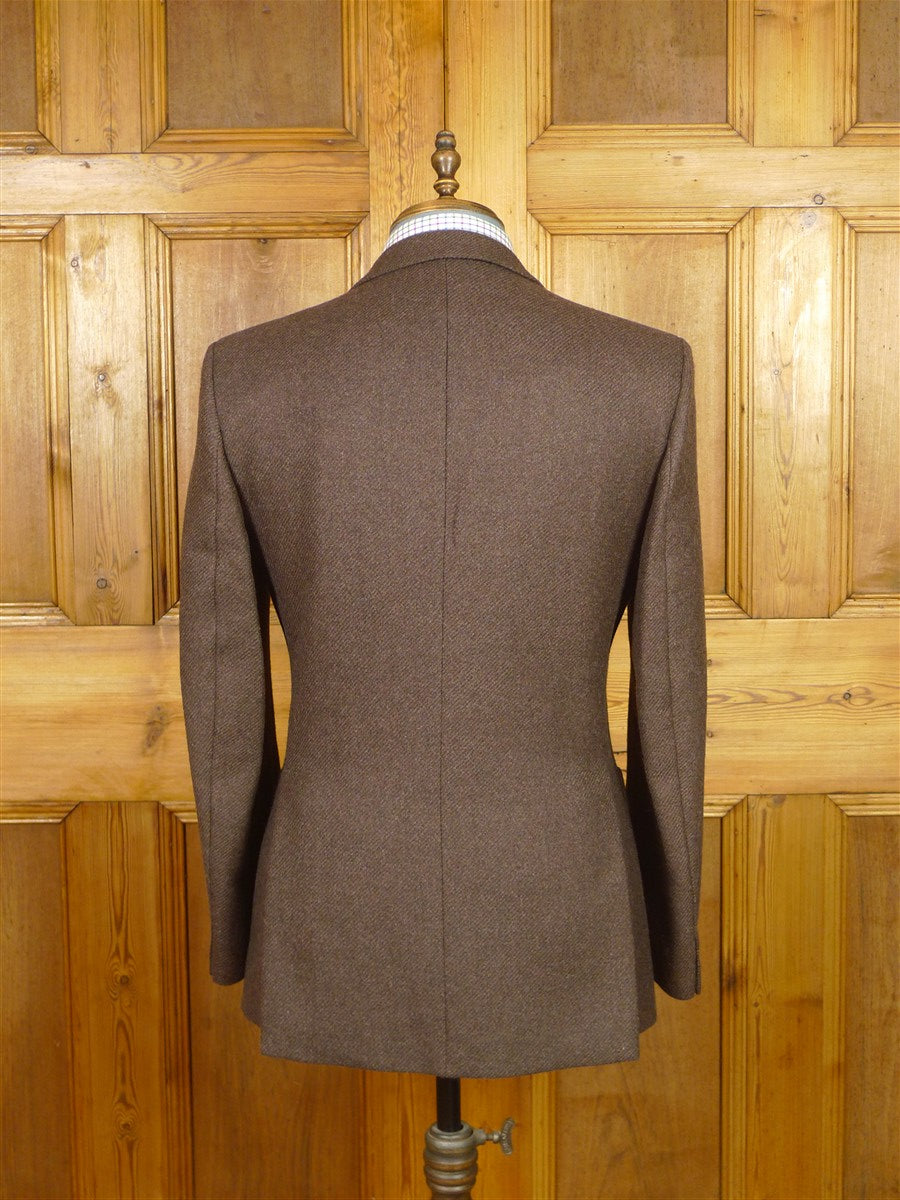26/0086 immaculate vintage 100% wool tweed twill brown patch pocket sports jacket blazer 40 regular