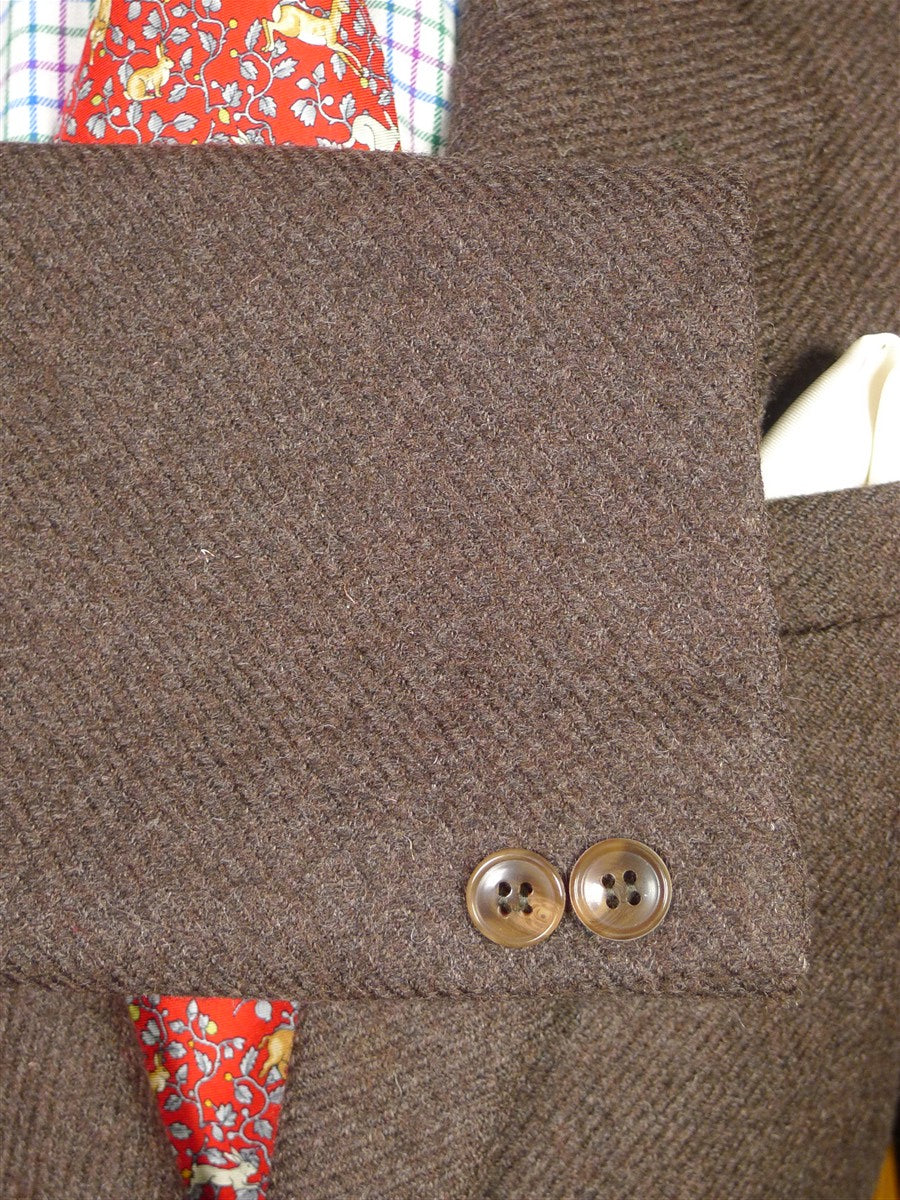 26/0086 immaculate vintage 100% wool tweed twill brown patch pocket sports jacket blazer 40 regular