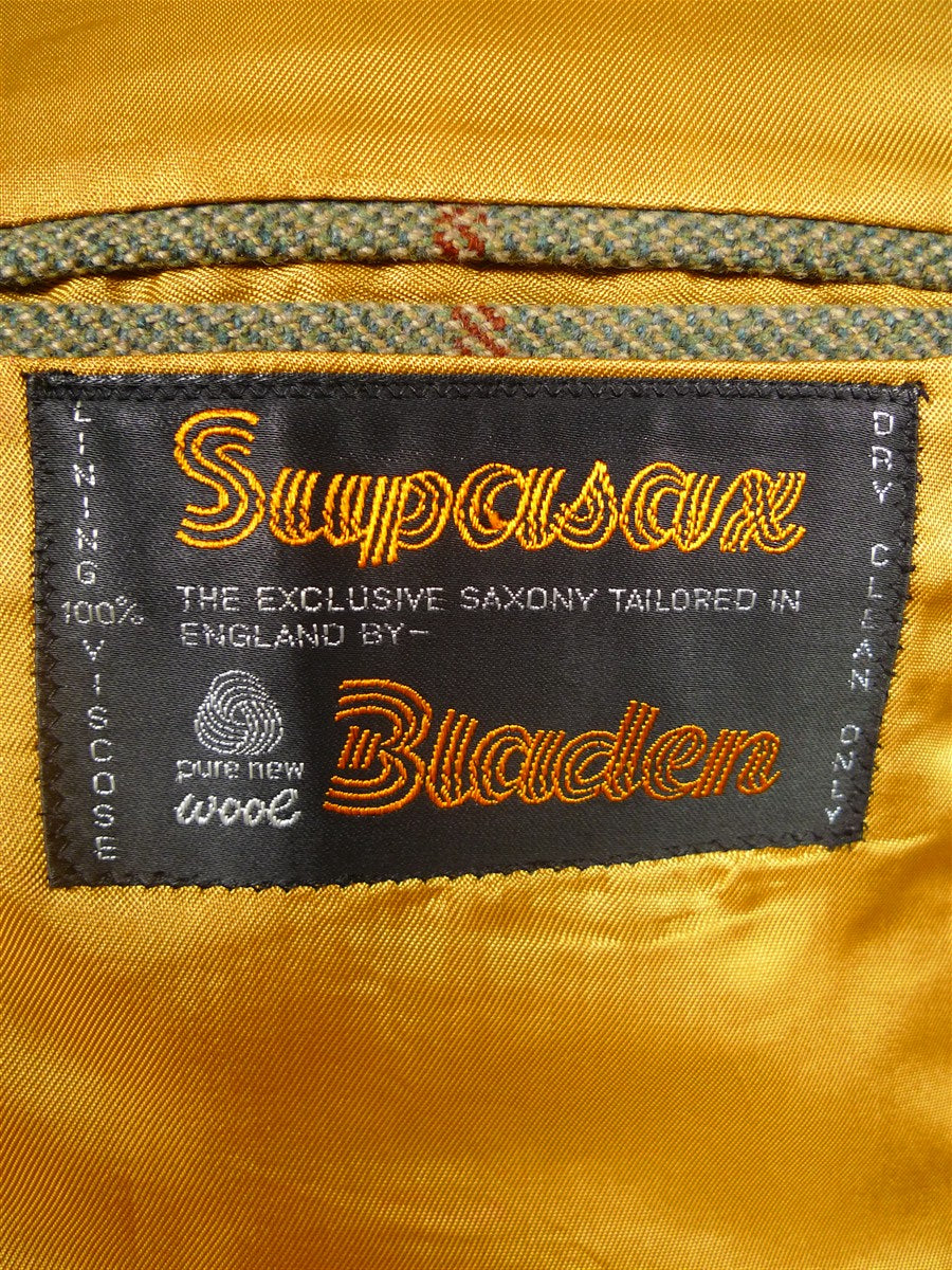 26/0084 bladen supasax heavyweight green wp check tweed sports jacket 45 regular