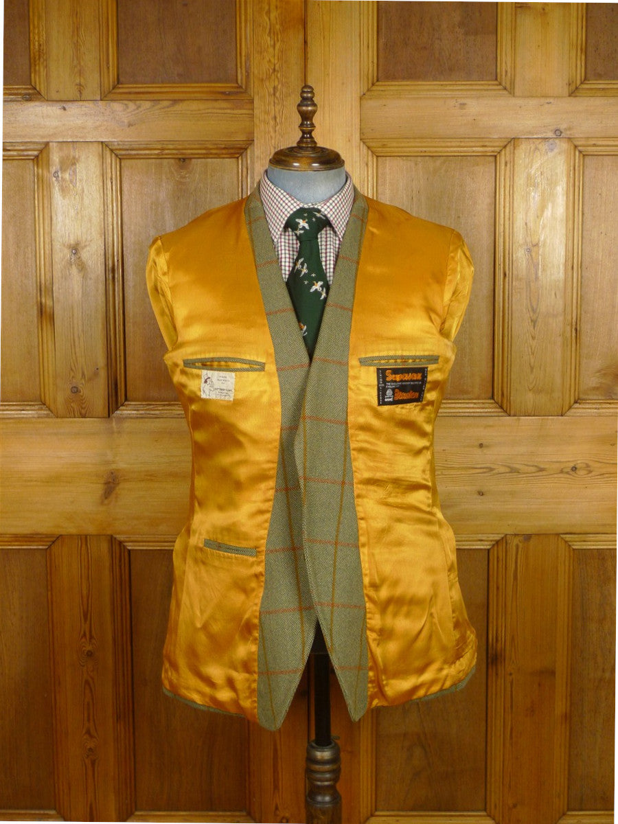 26/0084 bladen supasax heavyweight green wp check tweed sports jacket 45 regular