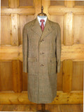 26/0101 genuine 1940s cc41 utility mark ww2 era brown tweed patch pocket overcoat 38