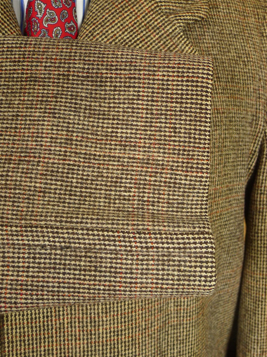 26/0101 genuine 1940s cc41 utility mark ww2 era brown tweed patch pocket overcoat 38