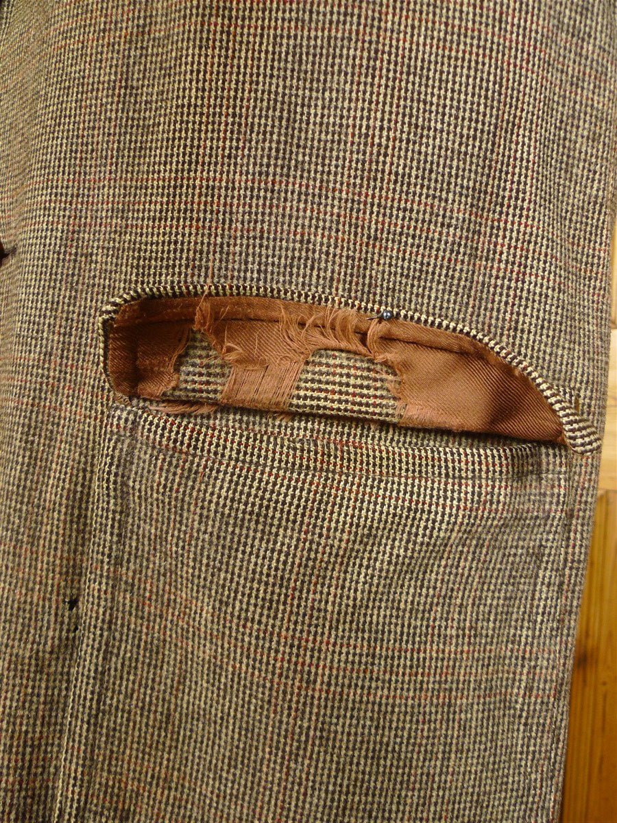 26/0101 genuine 1940s cc41 utility mark ww2 era brown tweed patch pocket overcoat 38