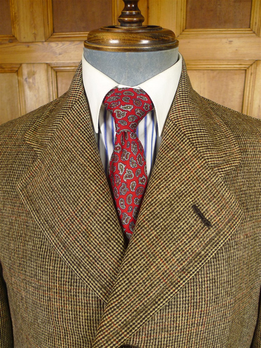 26/0101 genuine 1940s cc41 utility mark ww2 era brown tweed patch pocket overcoat 38