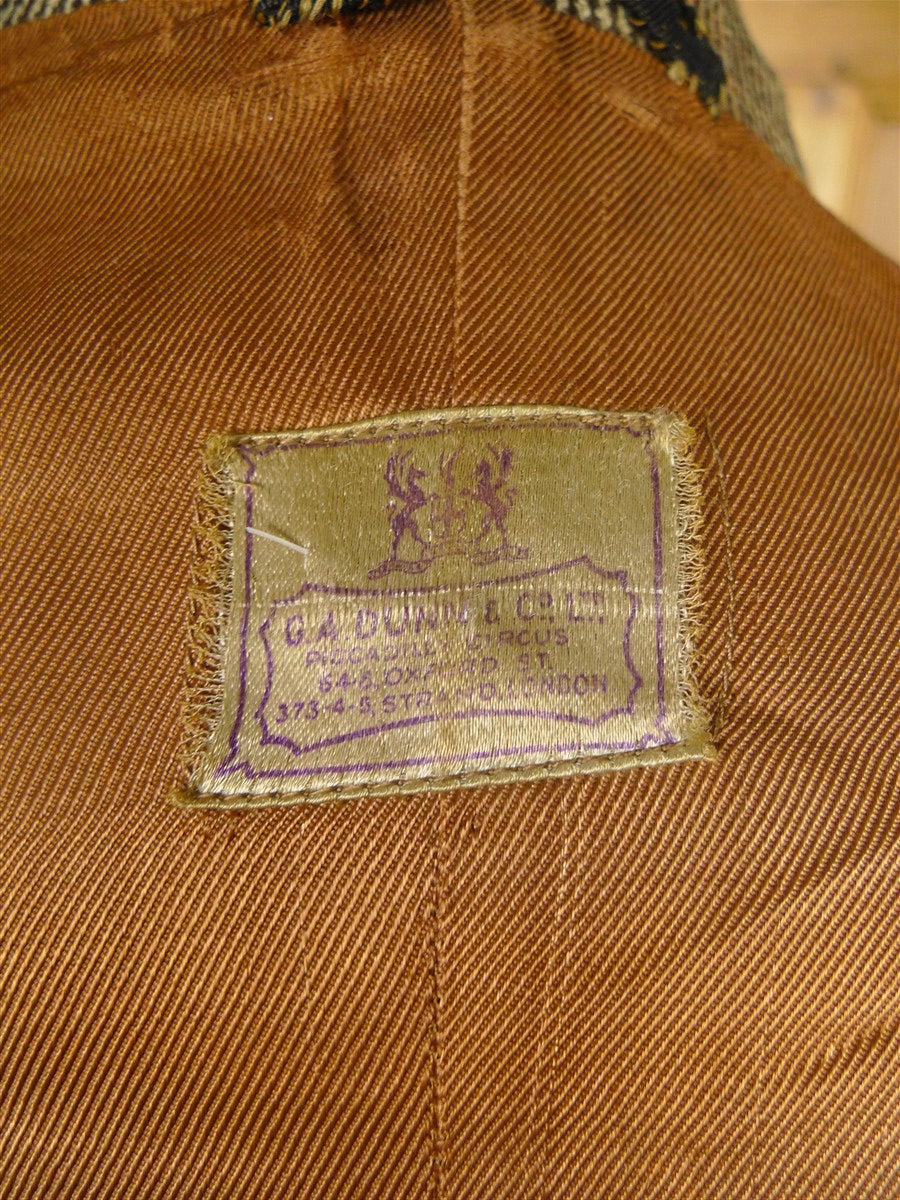 26/0101 genuine 1940s cc41 utility mark ww2 era brown tweed patch pocket overcoat 38