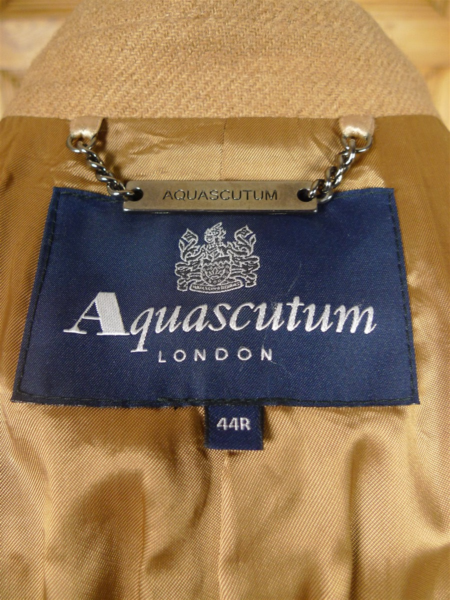 26/0092 nearly new aquascutum 100% camel hair d/b coat overcoat (rrp £1400) 42 regular