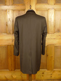 26/0093 near immaculate vintage harvie & hudson brown lambswool covert coat overcoat w/ velvet collar 44-45