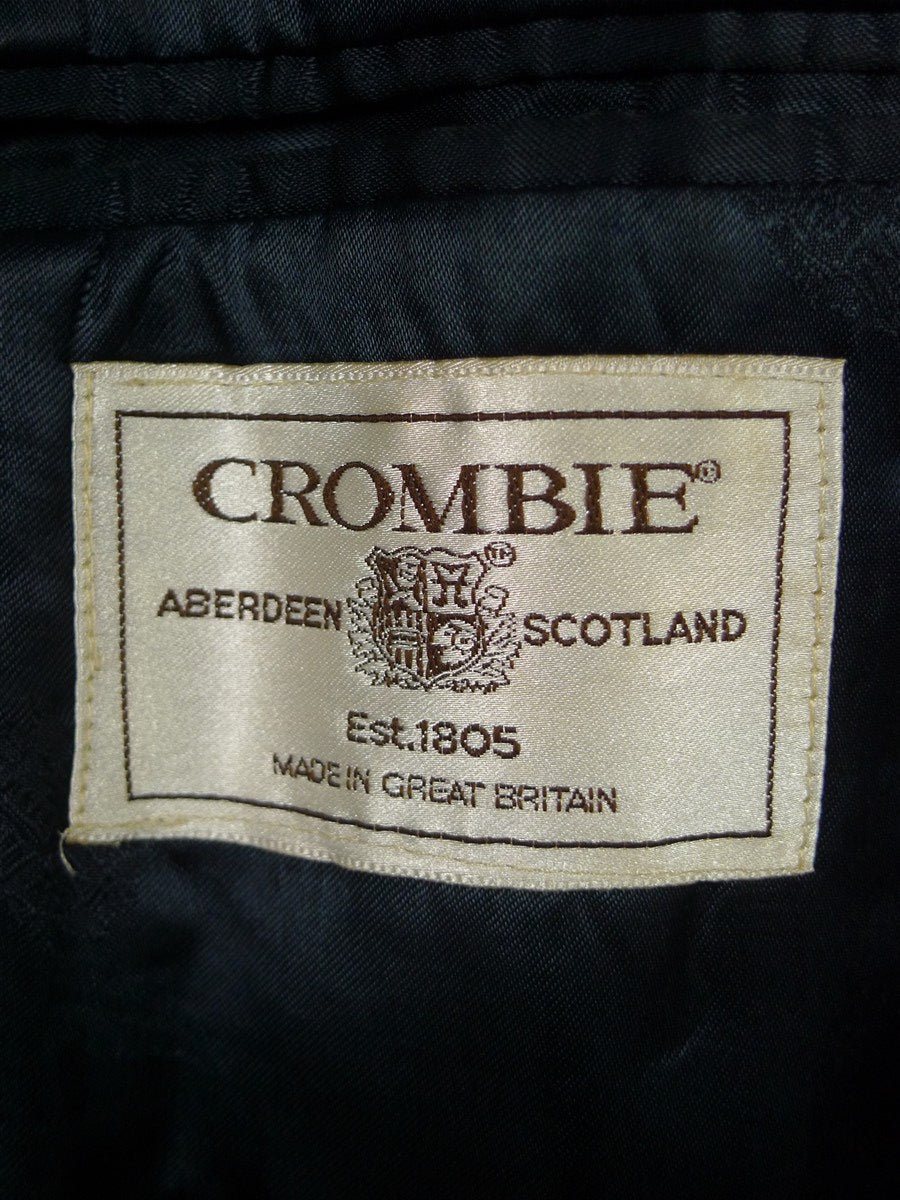 26/0094 immaculate vintage crombie navy blue fly-front wool overcoat 43-44