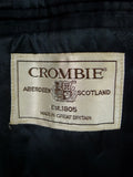 26/0094 immaculate vintage crombie navy blue fly-front wool overcoat 43-44