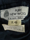 26/0094 immaculate vintage crombie navy blue fly-front wool overcoat 43-44