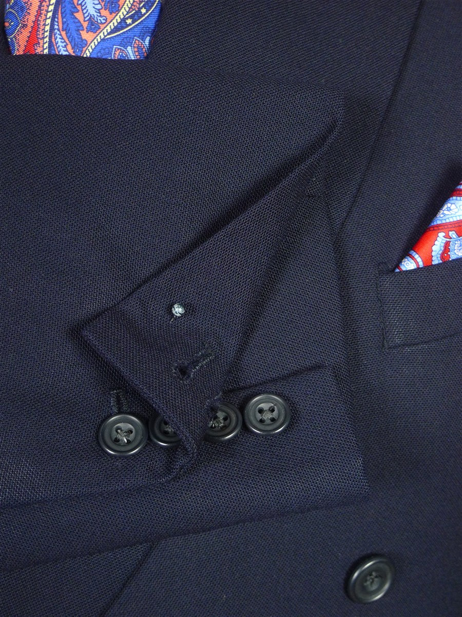 26/0106 near immaculate vintage hackett navy blue d/b worsted & mohair suit 43 regular