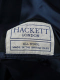 26/0106 near immaculate vintage hackett navy blue d/b worsted & mohair suit 43 regular