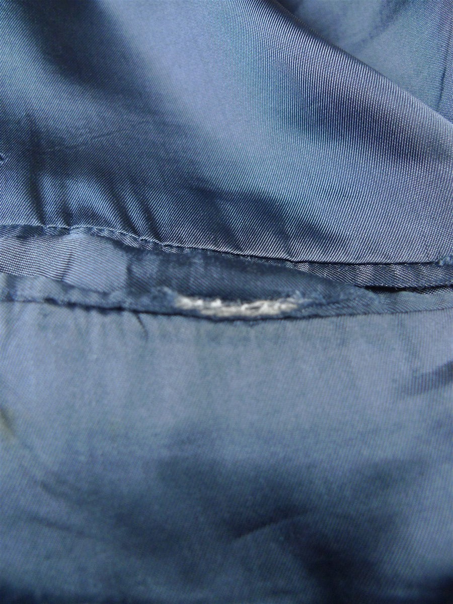 26/0106 near immaculate vintage hackett navy blue d/b worsted & mohair suit 43 regular