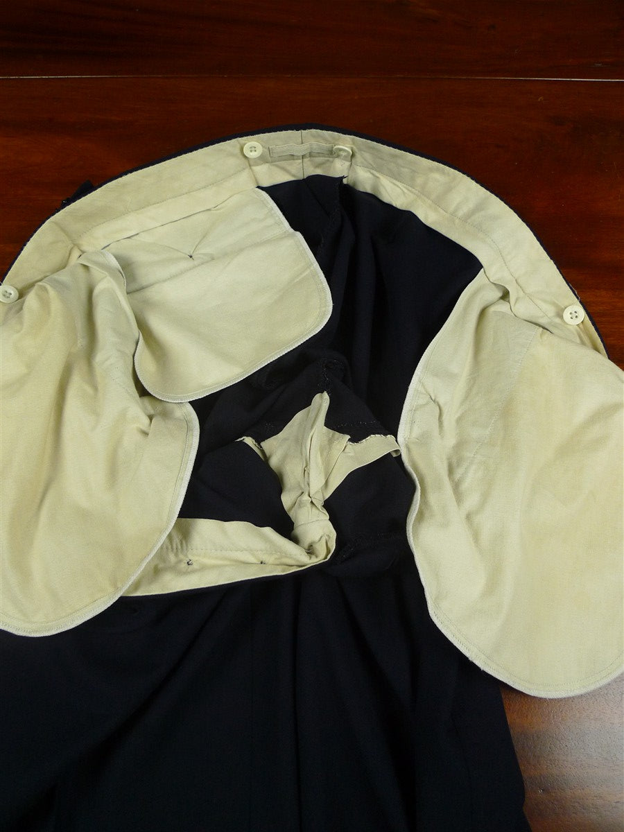 26/0106 near immaculate vintage hackett navy blue d/b worsted & mohair suit 43 regular