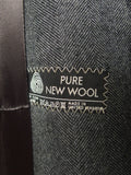 26/0097 immaculate vintage british grey herringbone wool chesterfield coat overcoat 45 regular